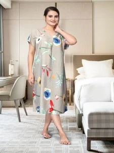 Large Nightgown Woman Night Dress Cotton Nightdress Loose Sleepwear Home Dress Kawaii Bear Sleeping night suit Grey Large Nightgown Woman Night Dress Cotton Nightdress Loose Sleepwear Home Dress Kawaii Bear Sleeping night suit Grey