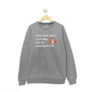 WINTER GREY MUSIC IS ESSENTIAL SWEATSHIRT