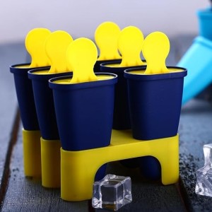 Plastic Reusable Ice Cream Kulfi Mould Set of 6 Blue