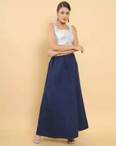 Stylish Cotton Women Navy Blue Petticoat