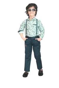 Boys Cotton Green clothing set