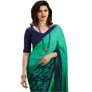 Women Banglory bright moss Sea Green Saree