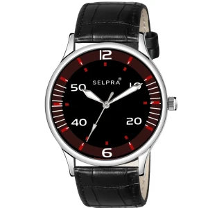 Red Leather Standard Watch For Men