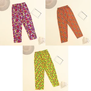 Girls Multicolor Track Pants Pack Of 3