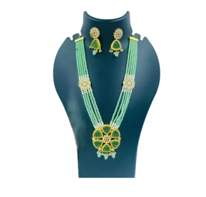 American Diamond Crystal Green Necklace set