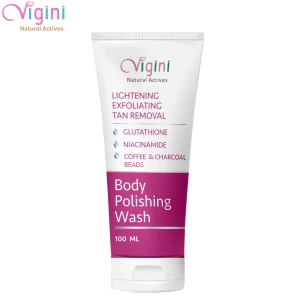 Vigini Skin Lightening Whitening Polishing Exfoliator Coffee Tan Pigmentation Scrub Body Wash - 100ml