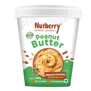 Nutberry Peanut Butter Natural Creamy 500gm in Bucket