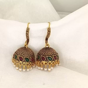 Premium Gold Traditional Earrings With Beads Premium Gold Traditional Earrings With Beads