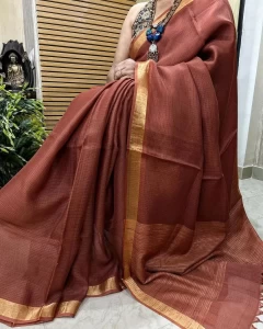 KOTA DORIA Brown Saree KOTA DORIA Brown Saree