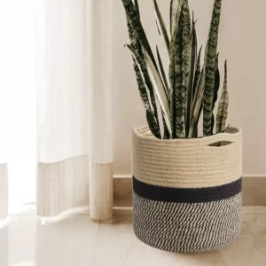 Black Jute Rope Baskets Planters