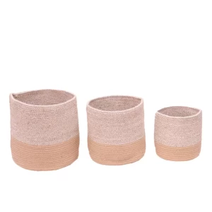 Dual Tone Jute Baskets Set of 3 Dual Tone Jute Baskets Set of 3