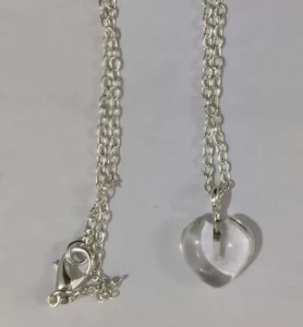 Clear Quartz Stone Pendant with Silver Chain
