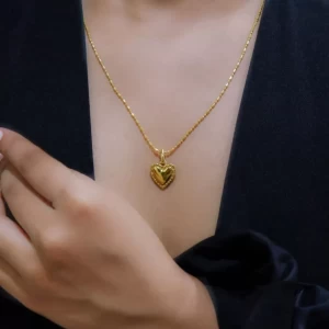 Golden Heart Pendant with Chain Golden Heart Pendant with Chain