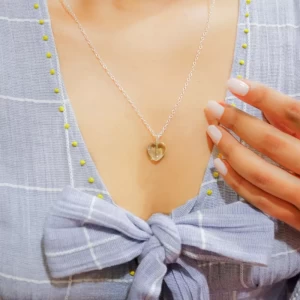 Smoky Quartz Stone Pendant with Silver Chain