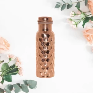 750 ml Copper Bottle with Cleaning Brush - Hammered