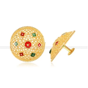 Diva Colorful Jumbo Stud Gold Plated for Women and Girls