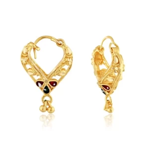 Traditional Bucket Bali Alloy Gold and Micron Plated Earring