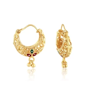 Bucket Bali Alloy Gold and Micron Plated Earring