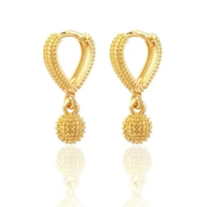 V shape Gold Plated alloy Bali Earring for Women and Girls