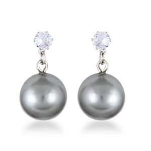 Fancy wear CZ Rhodium Plated Black Drop Earring for Women and Girls