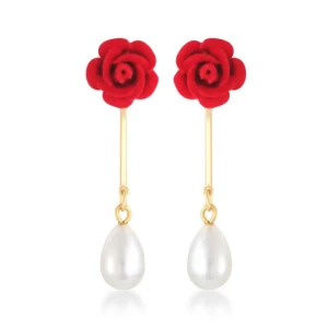 Valentine Gift alloy Moti Drop Earring for Women and Girls
