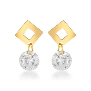 Alloy Gold-Plated Geometric Drop Earrings