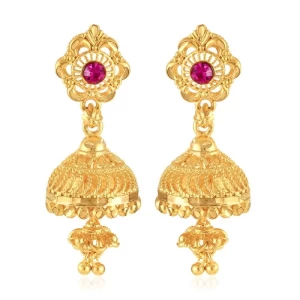 South Screw back alloy Gold Plated Jhumki Earring for Women and Girls