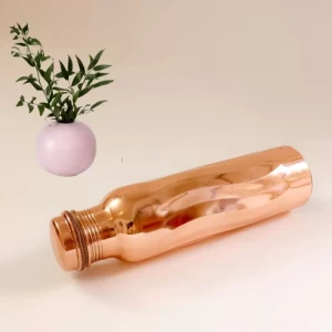 1L Copper Bottle with Cleaning Brush Wavy