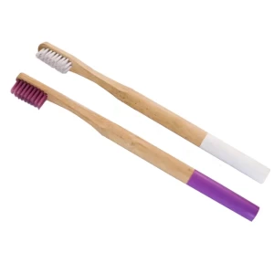 Bamboo  Round Handle Toothbrush Pack of 4
