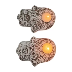 Hamsa hand tea light holder set of 2 Hamsa hand tea light holder set of 2
