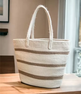 Cream and Brown lines Tote bag Cream and Brown lines Tote bag