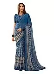 Star Walk Georgette BANGLORI Blue Saree Star Walk Georgette BANGLORI Blue Saree