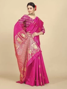 KAVERI Magneta Banarasi Silk Saree