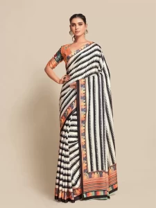 DURAGA BRIGHT MOSS Zibra Printed Saree DURAGA BRIGHT MOSS Zibra Printed Saree