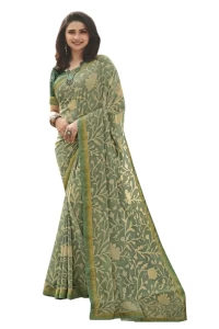 Mehndi Printed Georgette Saree With Blouse Mehndi Printed Georgette Saree With Blouse