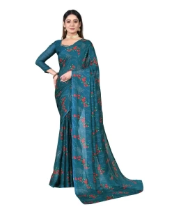 Kasak Rama Chiffon Printed Saree