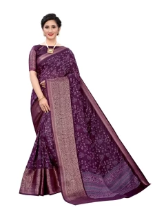Mishri Purple Soft Cotton Jacquard saree