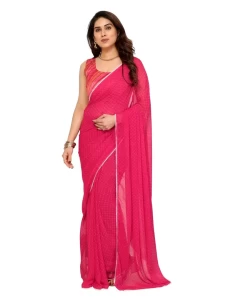 Ready to Wear Dark Pink Printed Saree