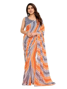 Ready to Wear Fire Grey Printed Saree