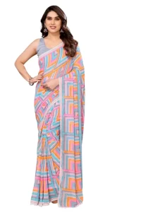Ready to Wear Sq Grey Printed Saree