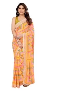Ready to Wear Sq Yellow Printed Saree