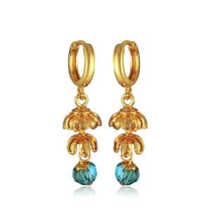 Shimmering Charming Blue Stone Jhumka Earring for Women and Girls