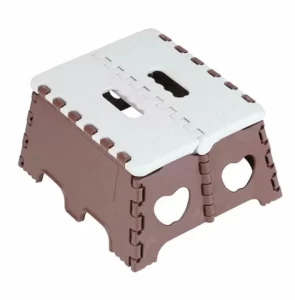 New Plastic Folding Stool Brown and White 7 Inch Portable Stool