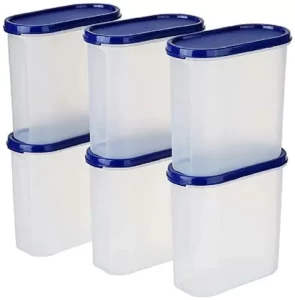 Oval Type Modular Plastic Storage Containers Set of 6 2500 ml