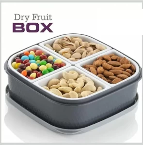 Premium 4 Section Dry Fruit Storage Box For Dinning Premium 4 Section Dry Fruit Storage Box For Dinning