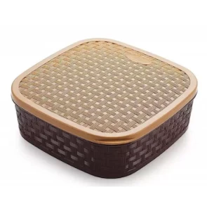 Brown Plastic Masala Rangoli Dabba