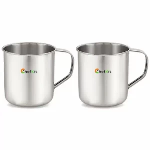 Stainless Steel Single Walled Coffee Big Mug Pack of 2 Stainless Steel Single Walled Coffee Big Mug Pack of 2