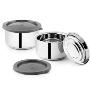 Stainless Steel Air Tight Container set of 2 pc 350 ml each Stainless Steel Air Tight Container set of 2 pc 350 ml each
