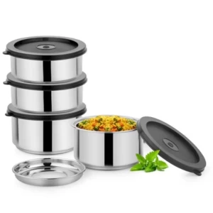 Stainless Steel Air Tight Container set of 4 pc 350 ml each Stainless Steel Air Tight Container set of 4 pc 350 ml each