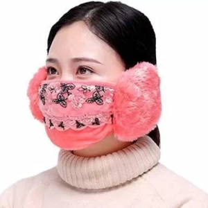 Warm Winter Woolen Pink Mask for Womens Warm Winter Woolen Pink Mask for Womens